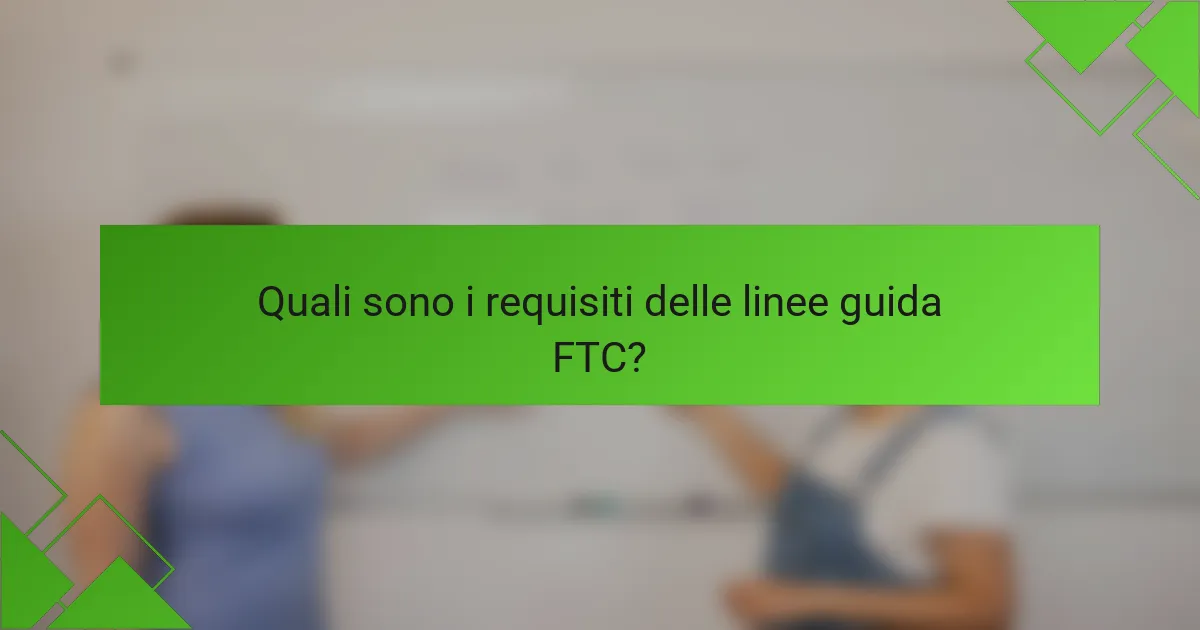 Quali sono i requisiti delle linee guida FTC?