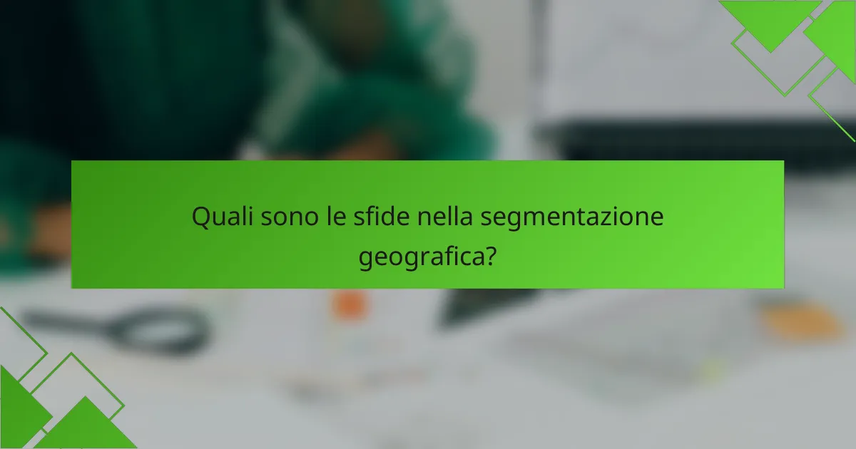 Quali sono le sfide nella segmentazione geografica?